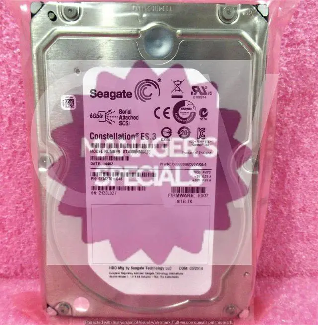 Alt view image 3 of 3 - LOT OF 10-ST4000NM0023 Seagate 9ZM270 4TB 7.2K RPM 6Gb/s 3.5" SAS Hard Drive
