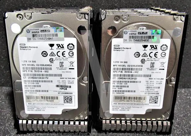 Alt view image 3 of 4 - LOT OF 10 - HP 718292-001 718162-B21 1.2TB 10K RPM 6Gb/s 2.5" SAS Hard Drive