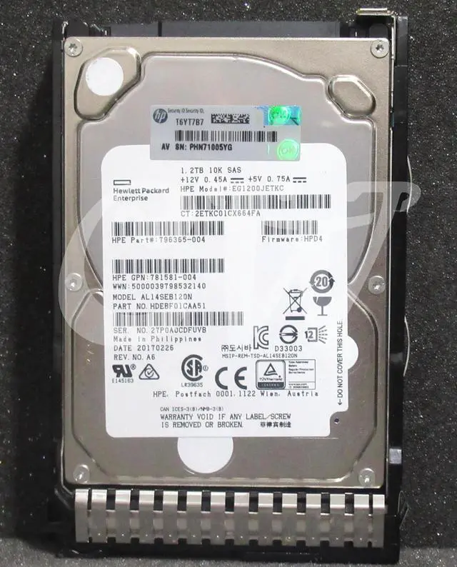 Main image of HPE 781578-001 781518-B21 1.2TB 10000RPM 12Gbps 2.5" SAS SERVER HDD Hard Drive