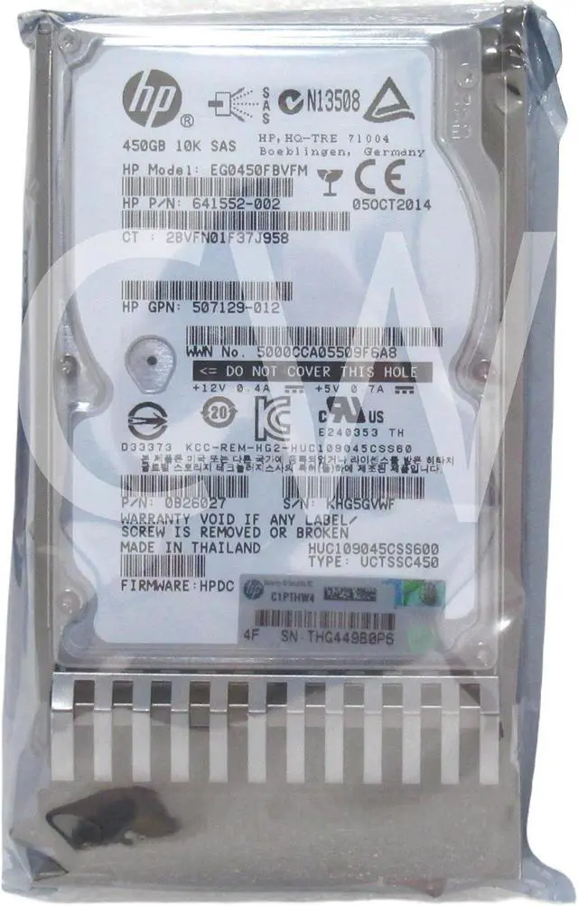 Main image of 581284-B21 641552-002 E2D56A HP MSA 450GB 10K RPM 6Gbps 2.5" SAS HDD Hard Drive
