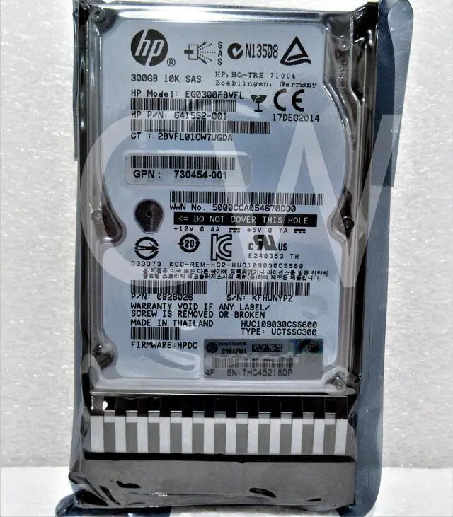 Main image of 507127-B21 641552-001 E2D55A HP MSA 300GB 10K RPM 6Gbps DP 2.5" SAS Hard Drive