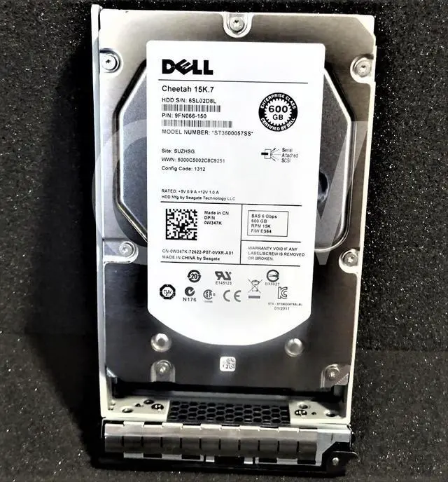 Alt view image 2 of 2 - Dell W347K 0W347K ST3600057SS 600GB 15K RPM 6Gb/s 3.5" SAS SERVER HDD HARD DRIVE