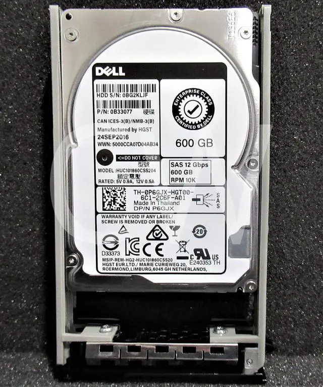Alt view image 2 of 2 - P6GJX HUC101860CSS204 DELL 600GB 10K RPM 12Gb/s 2.5" SAS SERVER HDD Hard Drive