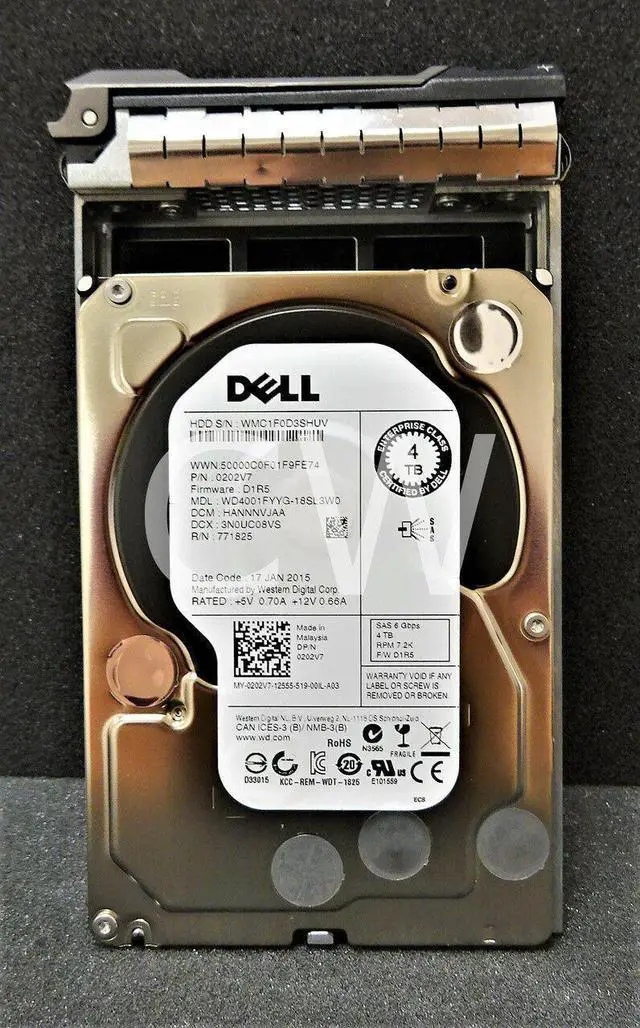 Alt view image 4 of 4 - LOT OF 10-Dell 202V7 WD4001FYYG 4TB 7.2K RPM 6Gb/s 3.5"SAS SERVER HDD Hard Drive