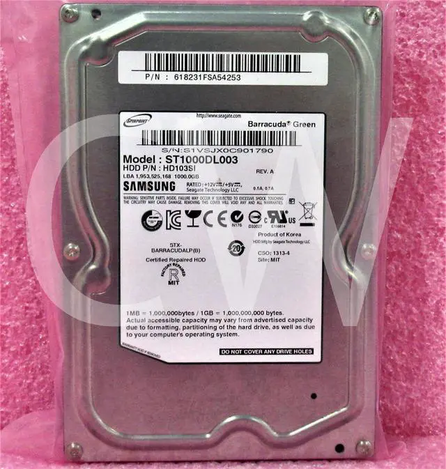 Alt view image 2 of 2 - ST1000DL003 Seagate 1TB 5.4K RPM 3Gb/s 3.5" SATA HDD Hard Drive