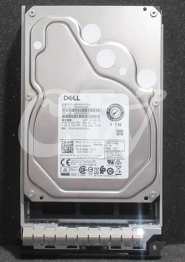 Alt view image 2 of 2 - K4M5W MG04ACA100NY Dell ENTERPRISE 1TB 7.2K RPM 6Gb/s 3.5" SATA HDD Hard Drive