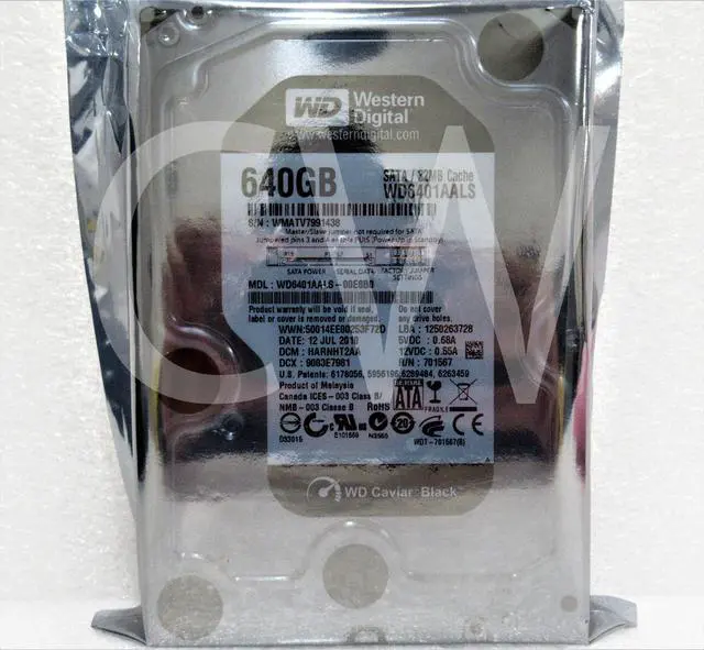 Alt view image 2 of 2 - WD6401AALS Western Digital BLACK 640GB 7200RPM 3Gbps 3.5" SATA HDD Hard Drive