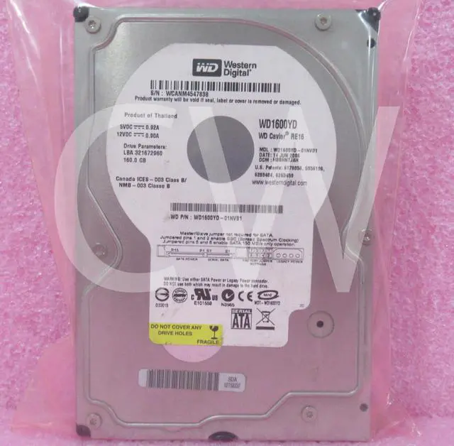Alt view image 2 of 2 - WD1600YD Western Digital CAVIAR 160GB 7.2K RPM 3Gb/s 3.5" SATA Hard Drive