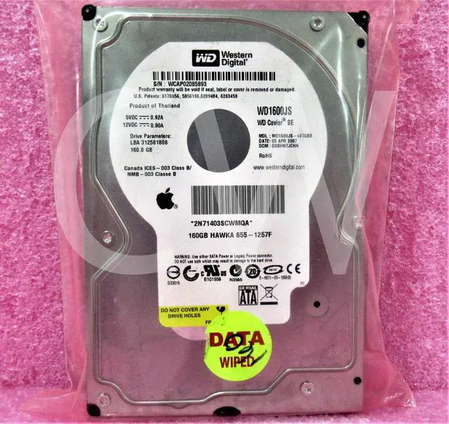 Alt view image 2 of 2 - WD1600JS Western Digital 160GB 7.2K RPM 3Gb/s 3.5" SATA HDD Hard Drive