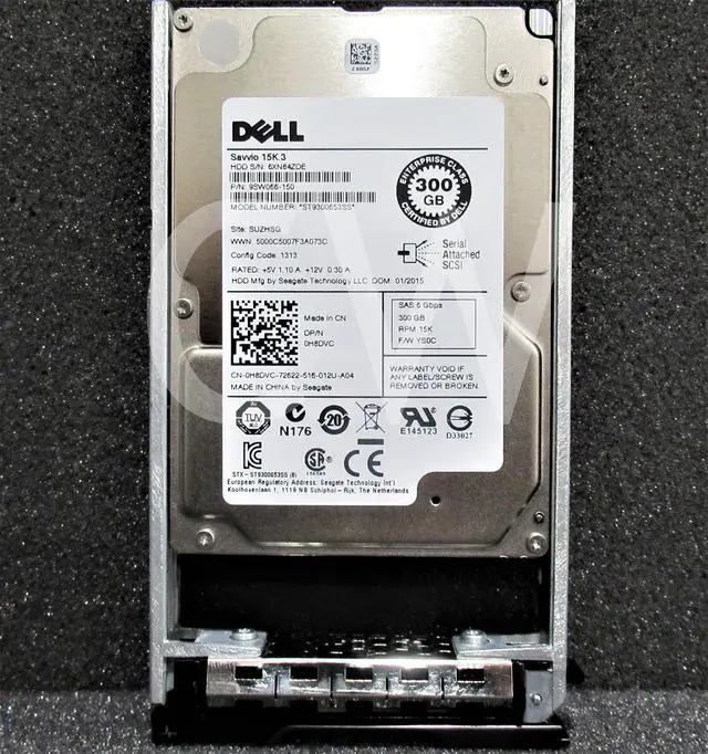 Alt view image 2 of 2 - 0H8DVC Dell ST9300653SS 300GB 15K RPM 6Gb/s 64MB SAS 2.5" HDD Hard Drive W/Caddy