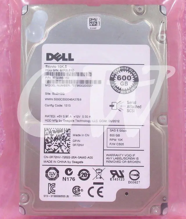 Alt view image 2 of 2 - R72NV 0R72NV Dell ST9600205SS 600GB 10K RPM 6Gb/s 2.5" SAS HDD Hard Drive