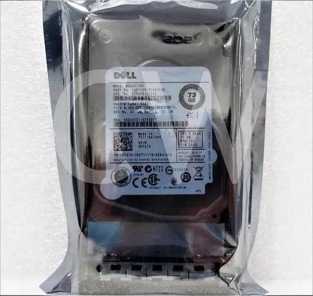 Main image of R727K 0R727K Dell MBE2073RC 73GB 15K RPM 6Gb/s 2.5" SAS ENTERPRISE Hard Drive