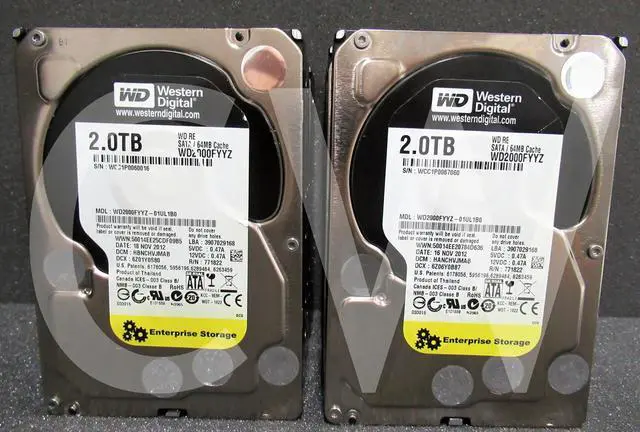 Main image of LOT OF 10 - WD2000FYYZ Western Digital 2TB 7.2K RPM 6Gb/s 3.5" SATA Hard Drive