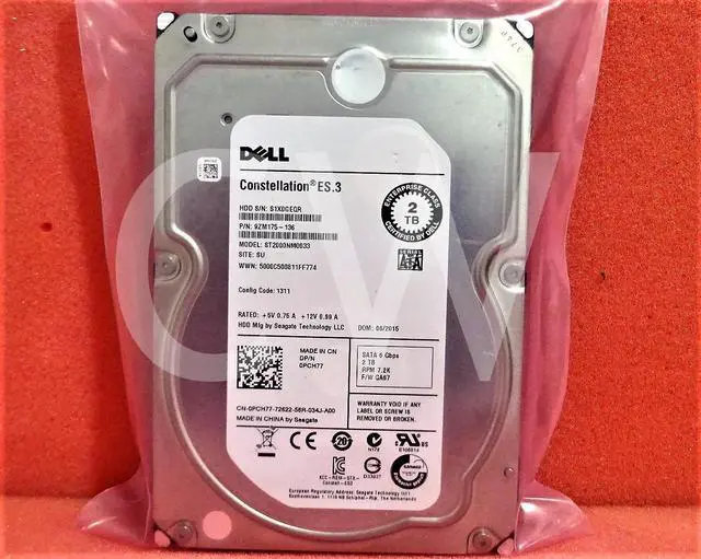 Alt view image 2 of 2 - DELL CONSTELLATION PCH77 ST2000NM0033 2TB 7.2K RPM 6Gb/s 3.5"SATA HDD Hard Drive