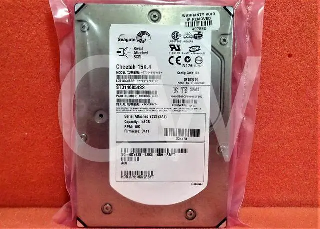 Alt view image 2 of 2 - DY635 0DY635 ST3146854SS Dell 146GB 15K RPM 3Gb/s 3.5" SAS HDD Hard Drive