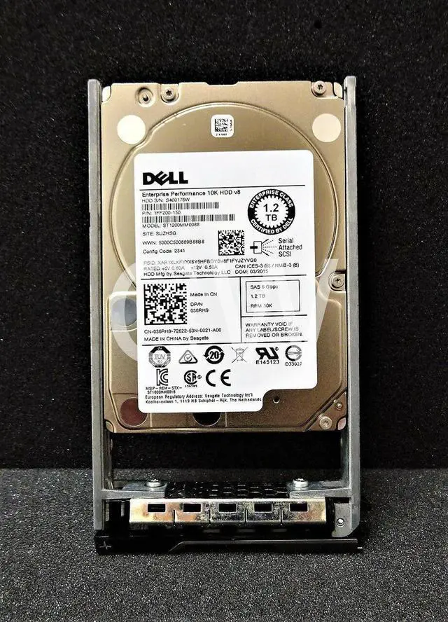 Main image of 36RH9 ST1200MM0088 Dell 1.2TB 10K 6Gbps 128MB Cache 2.5" SAS HDD Hard Drive