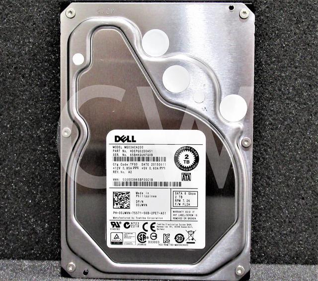 Alt view image 2 of 2 - 0JWVN 00JWVN DELL MG03ACA200 ENTERPRISE 2TB 7.2KRPM 6Gb/s 3.5"SATA HDD HardDrive