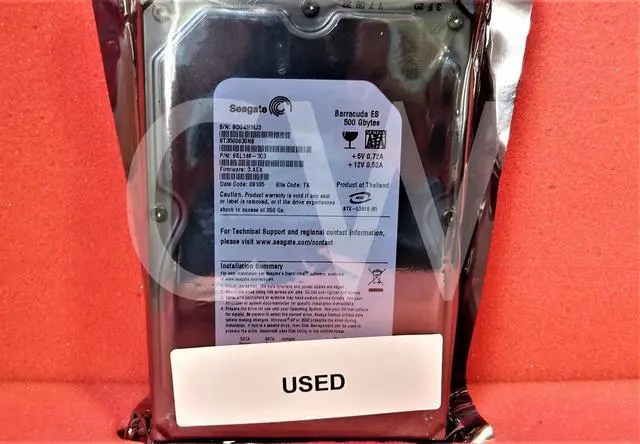 Alt view image 2 of 2 - ST3500630NS Seagate 9BL146-303 500GB 7200RPM 3Gbps 3.5" SATA HDD Hard Drive