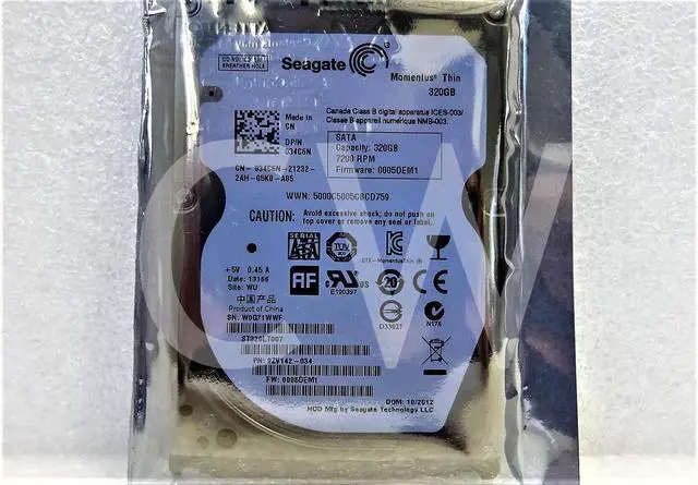 Alt view image 2 of 2 - ST320LT007 Seagate 9ZV142-034 320GB 7.2K RPM 3Gb/s 2.5" SATA LAPTOP Hard Drive