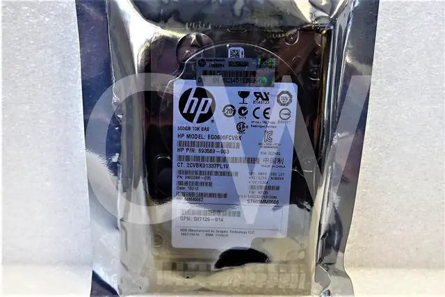 Alt view image 2 of 2 - EG0600FCVBK 581286-B21 693569-003 HPE 600GB 10K 6Gb/s 2.5" SFF SC SAS Hard Drive