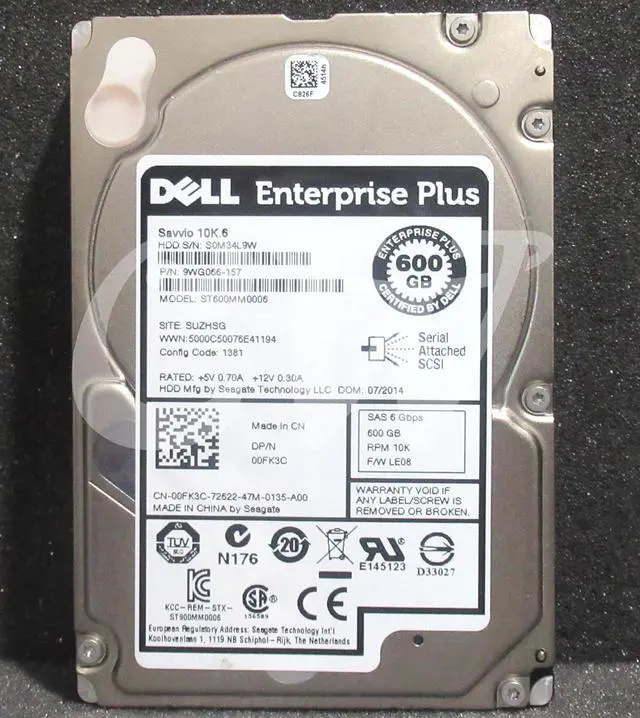 Alt view image 2 of 2 - 0FK3C Dell ST600MM0006 EQUALLOGIC 600GB 10KRPM 6Gb/s 2.5"SAS SERVERHDD HardDrive