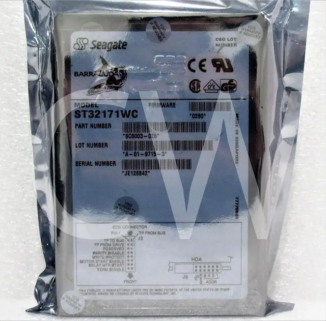 Alt view image 2 of 2 - ST32171WC Seagate BARRACUDA 2.16GB 7.2K 512KB Ultra 80Pin 3.5" SCSI Hard Drive