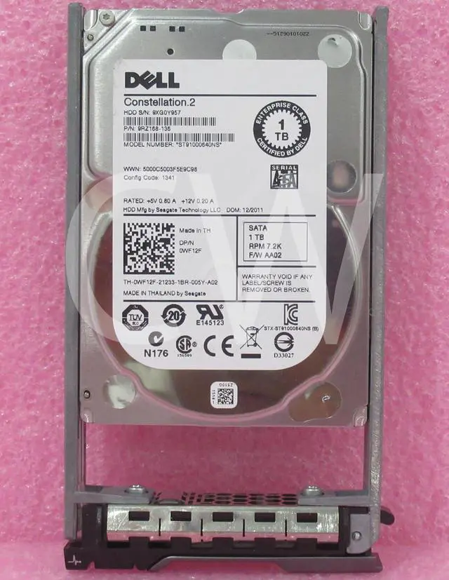 Alt view image 2 of 2 - WF12F 0WF12F Dell ST91000640NS 1TB 7200RPM 6Gbps 2.5" SATA Hard Drive W/R Tray