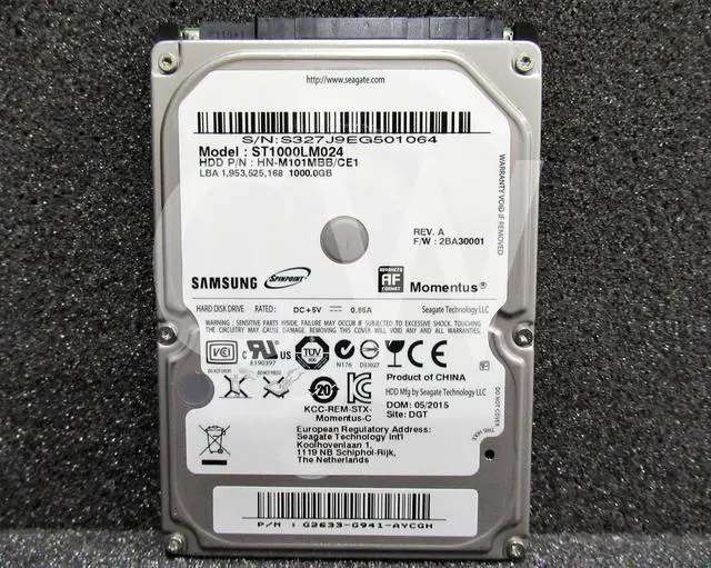 Alt view image 2 of 2 - Seagate MOMENTUS ST1000LM024 1TB 5.4K RPM 3Gb/s 2.5" SATA LAPTOP HDD Hard Drive