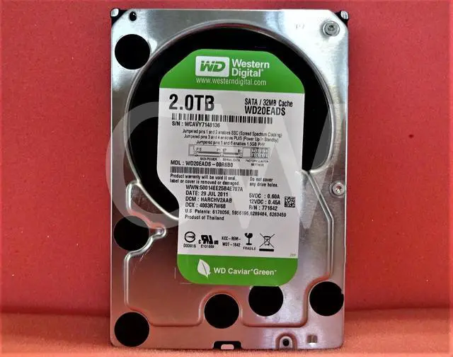 Alt view image 2 of 2 - Western Digital WD20EADS 2TB 5.4K RPM 3Gb/s 32MB 3.5" SATA II HARD DRIVE