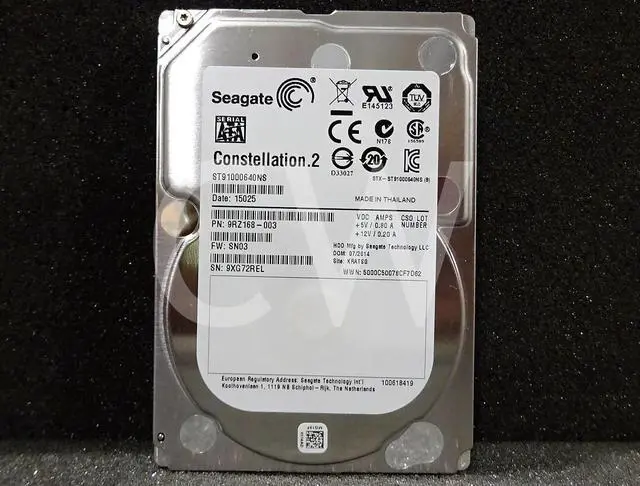Alt view image 2 of 2 - 0-HOURS ST91000640NS 9RZ168 Seagate 1TB 7.2K RPM 6Gb/s 2.5" SATA HDD Hard Drive