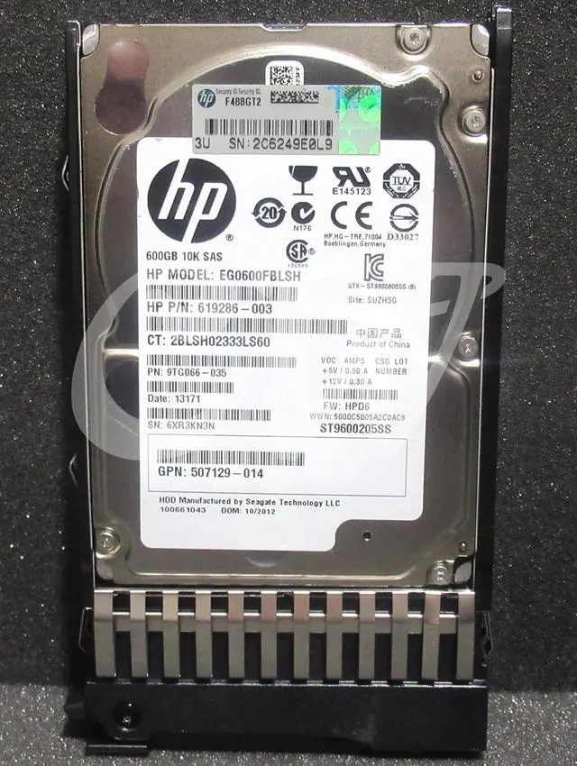 Alt view image 2 of 2 - 581311-001 581286-B21 HP 600GB 10K RPM 6Gb/s 2.5" SAS SERVER HDD HARD DRIVE