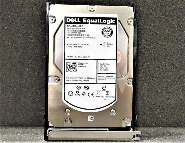 Alt view image 2 of 2 - WK0CR ST3600002SS Dell EQL 600GB 10K RPM 6Gb/s 3.5" SAS HDD Hard Drive W/Caddy