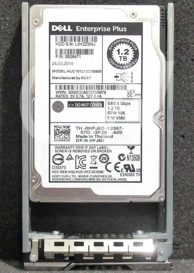 Alt view image 2 of 2 - HFJ8D HUC101212CSS600 DELL EQL 1.2TB 10K RPM 6Gb/s 2.5"SAS SERVER HDD Hard Drive