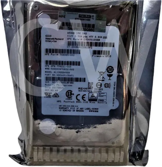 Alt view image 2 of 2 - HPE 759210-B21 759547-001 450GB 15K RPM 12Gb/s 2.5" SAS SERVER HDD Hard Drive