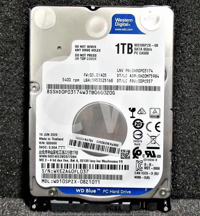 Alt view image 2 of 2 - WD10SPZX Western Digital 1TB 5.4K RPM 6Gb/s 2.5" SATA Laptop HDD Hard Drive