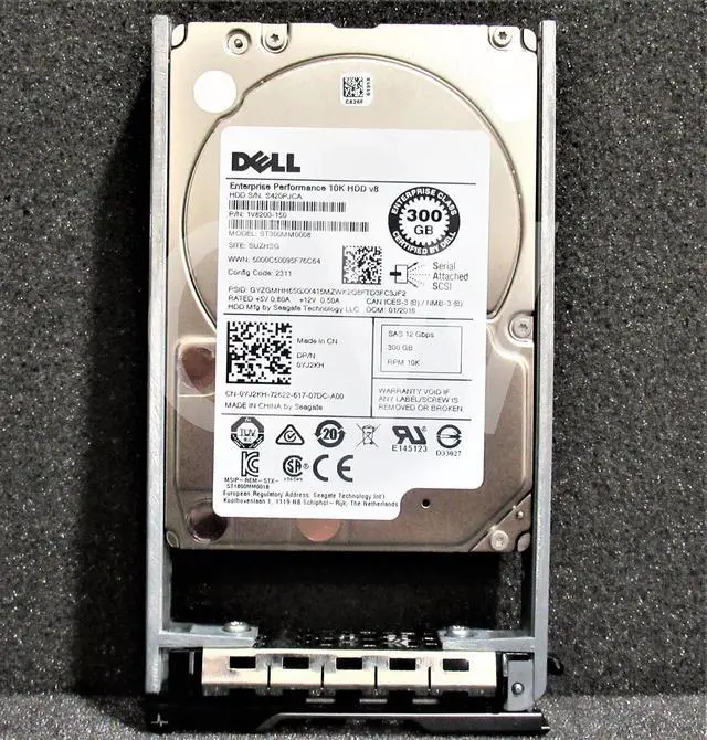 Alt view image 2 of 2 - 0-HRS YJ2KH ST300MM0008  Dell 300GB 10KRPM 12Gb/s2.5"SAS SERVERHDD Hard Drive V8