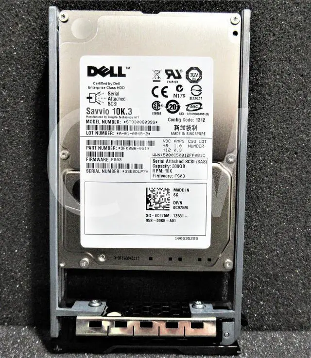 Main image of 0-HRS Dell C975M ST9300603SS 300GB 10000RPM 6Gbps 2.5" SAS SERVER HDD Hard Drive