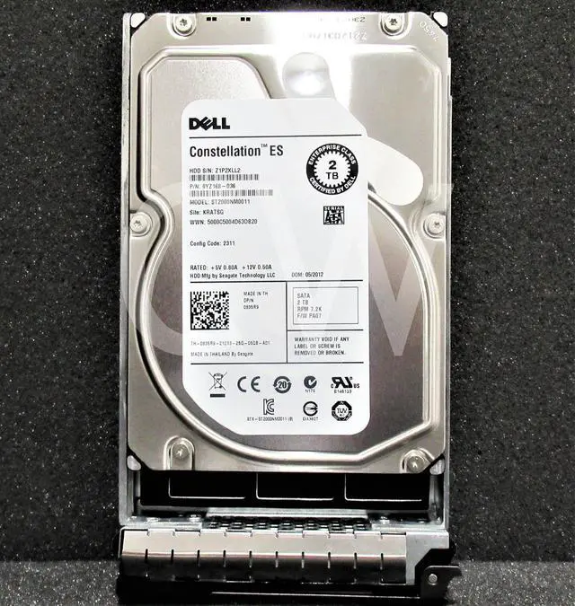 Alt view image 2 of 2 - 835R9 ST2000NM0011 DELL 2TB 7.2KRPM 6Gb/s 3.5"SATA SERVER HDD Hard Drive W/RTray
