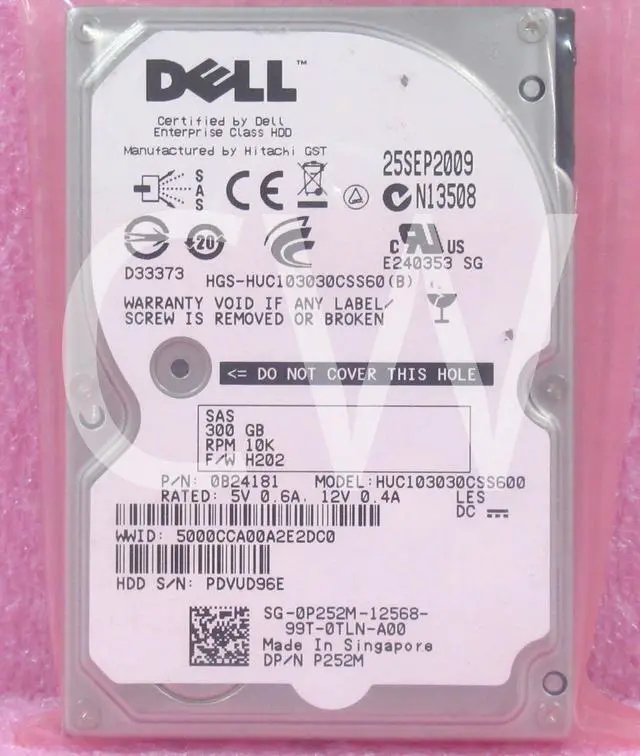 Alt view image 2 of 2 - P252M 0P252M HUC103030CSS600 Dell 300GB 10K RPM 6Gb/s 2.5" SAS HDD Hard Drive