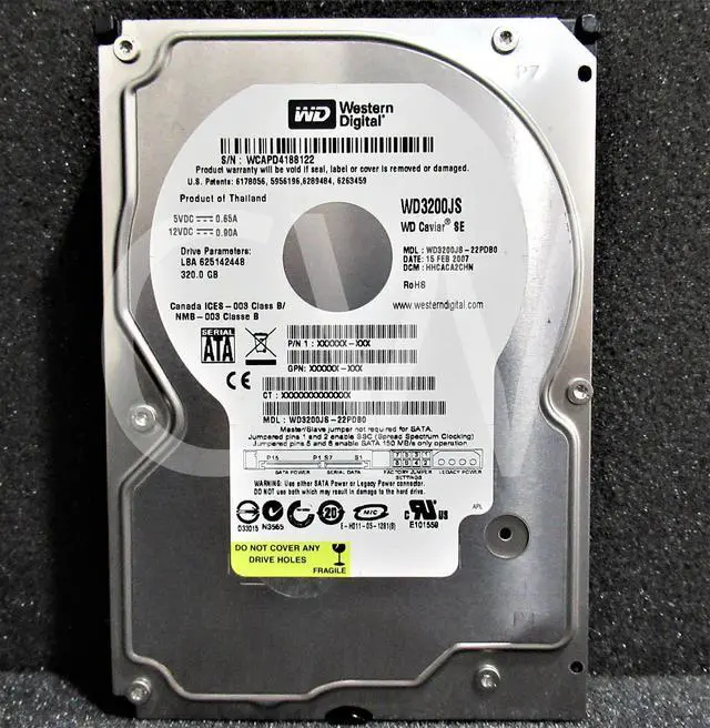 Main image of WD3200JS Western Digital 320GB 7.2K RPM 3Gb/s 3.5" SATA Hard Drive (WD3200JS)
