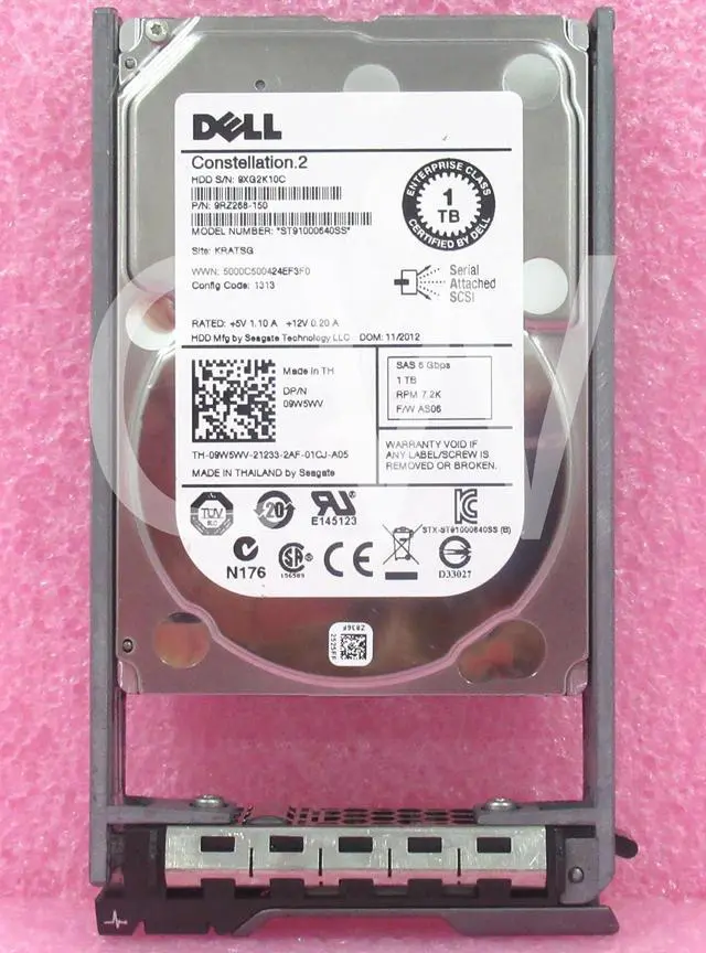 Alt view image 2 of 2 - Dell CONSTELLATION.2 9W5WV ST91000640SS 1TB 7200RPM 6Gbps 2.5"SAS HDD Hard Drive
