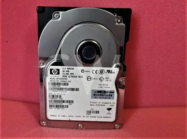 Alt view image 2 of 2 - 286776-B22 BF036863B9 306645-002 HP 36.4 GB 15KWide Ultra320 3.5"SCSI Hard Drive
