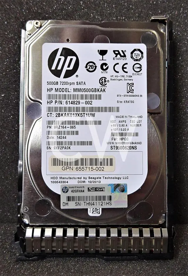 Alt view image 2 of 2 - 656107-001 655708-B21 HP 500GB 7.2K RPM 6Gb/s 2.5" SATA SERVER HDD Hard Drive G8