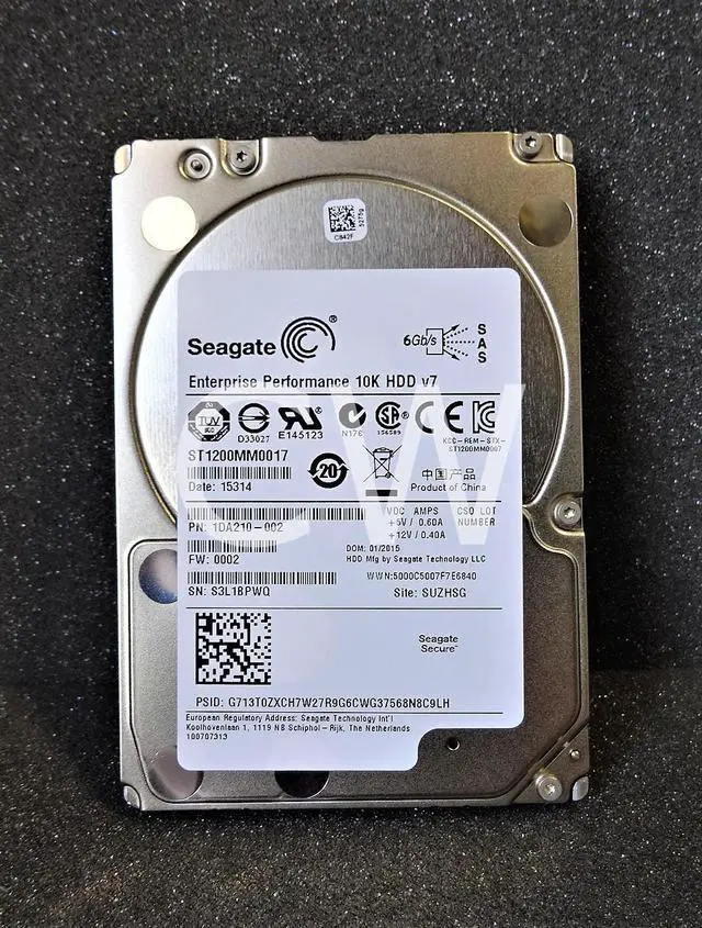 Alt view image 2 of 2 - ST1200MM0017 Seagate 1DA210 ENTERPRISE V7 1.2TB 10K RPM 6Gb/s 2.5"SAS Hard Drive