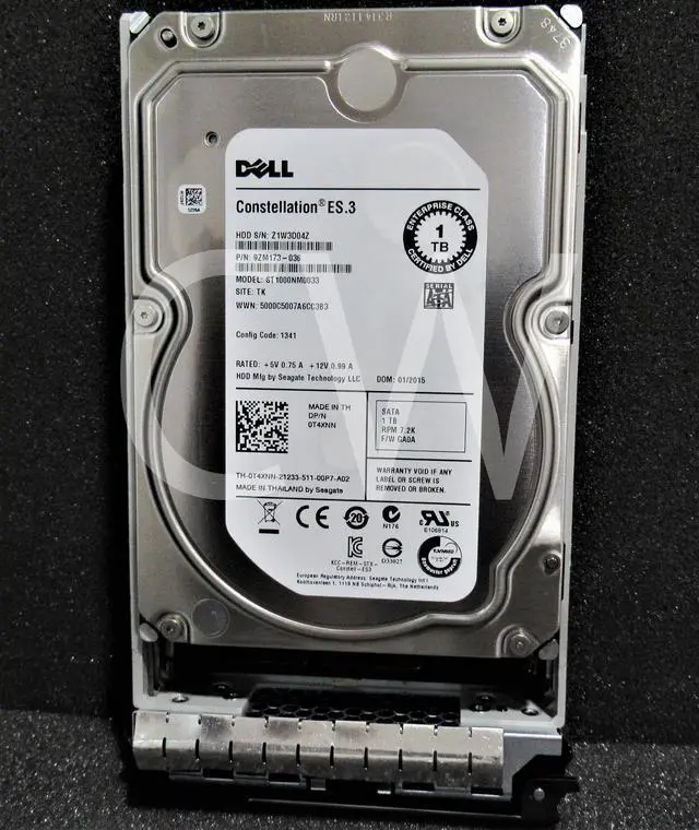 Alt view image 2 of 2 - T4XNN 0T4XNN DELL ST1000NM0033 1TB 7.2K RPM 6Gb/s 3.5"SATA SERVER HDD Hard Drive