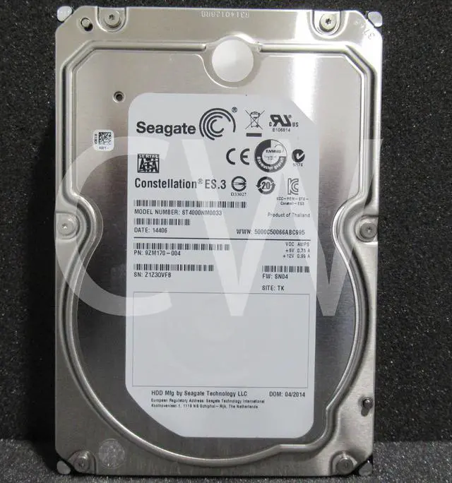 Alt view image 2 of 2 - ST4000NM0033 Seagate CONSTELLATION 4TB 7200RPM 6Gbps 3.5" SATA HDD Hard Drive
