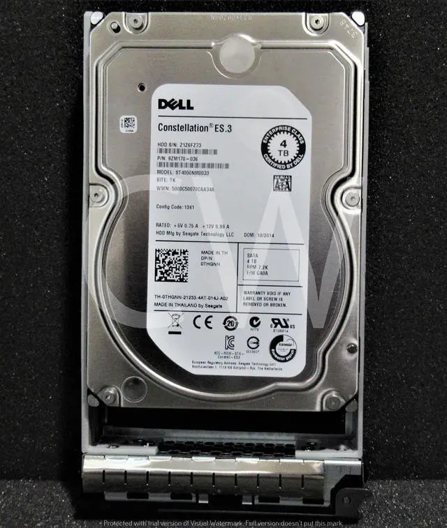 Alt view image 2 of 2 - 0THGNN THGNN Dell ST4000NM0033 4TB 7200RPM 6Gbps 3.5" SATA SERVER HDD Hard Drive