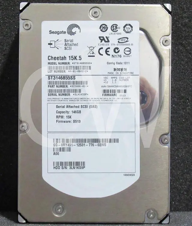 Alt view image 2 of 2 - RY491 Dell ST3146855SS 146GB 15K RPM 3Gb/s 3.5" SAS HDD Hard Drive W/ZERO HOURS