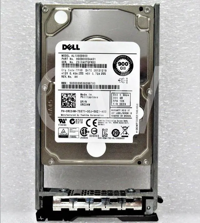 Alt view image 2 of 2 - RC34W 0RC34W Dell ENTERPRISE 900GB 10000RPM 6Gbps 2.5" SAS SERVER HDD Hard Drive