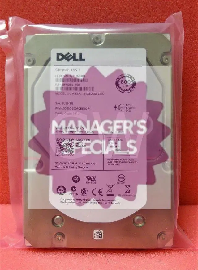 Alt view image 2 of 2 - W347K ST3600057SS Dell 600GB 15K RPM 6Gb/s 16MB SAS 3.5" SERVER HDD Hard Drive